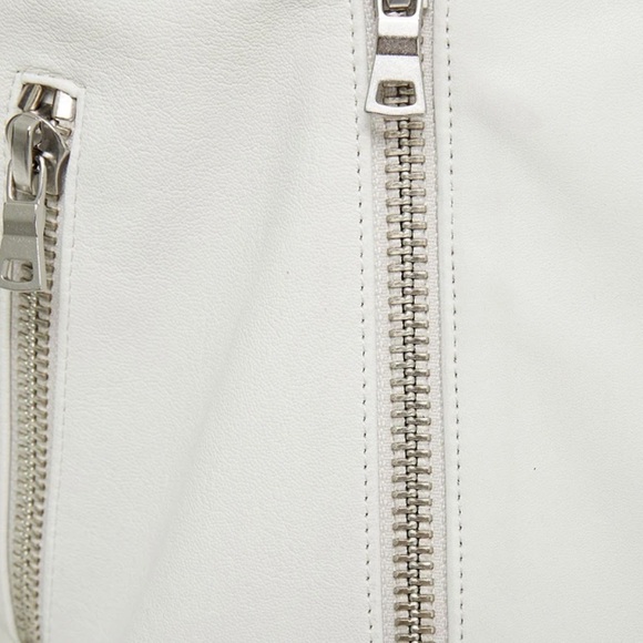 J BRAND Maysen leather biker jacket in cream - Picture 5 of 6